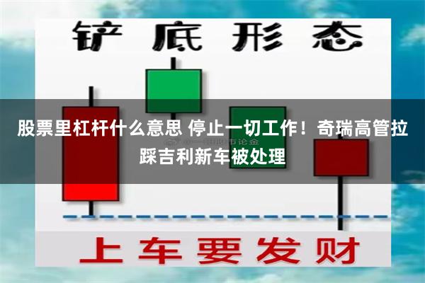 股票里杠杆什么意思 停止一切工作！奇瑞高管拉踩吉利新车被处理