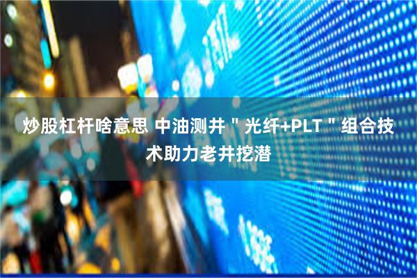 炒股杠杆啥意思 中油测井＂光纤+PLT＂组合技术助力老井挖潜